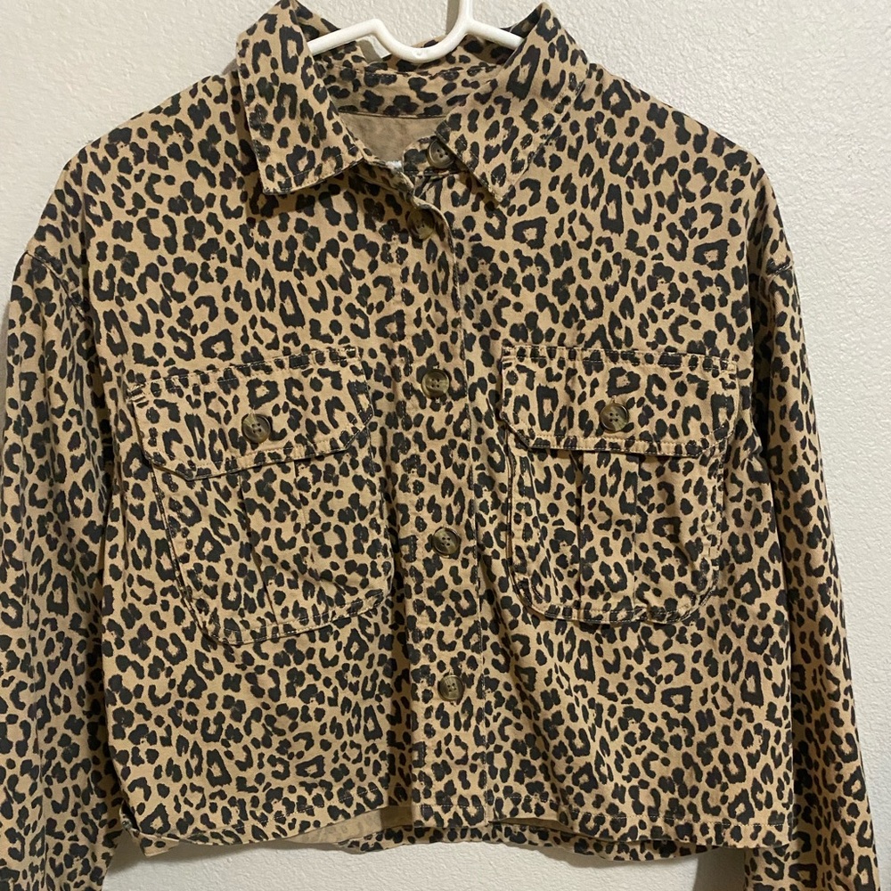 cheetah jean jacket